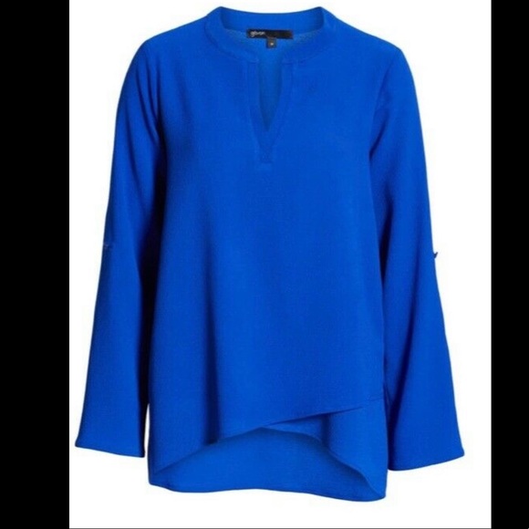 Gibson Royal Blue Long Sleeve V-Neck - Picture 3 of 10